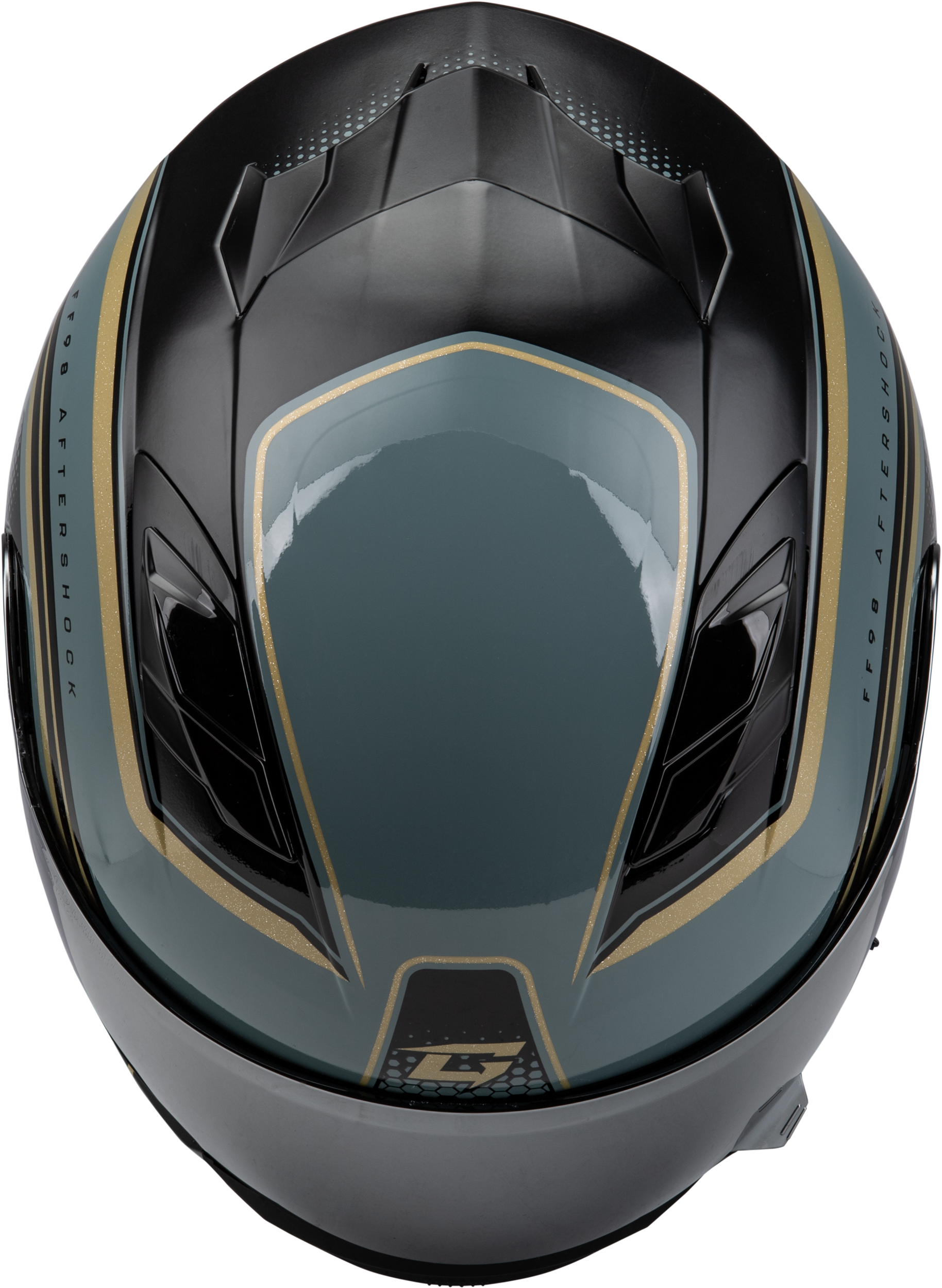 Ff 98 Aftershock Helmet Grey/Metallic Gold Lg