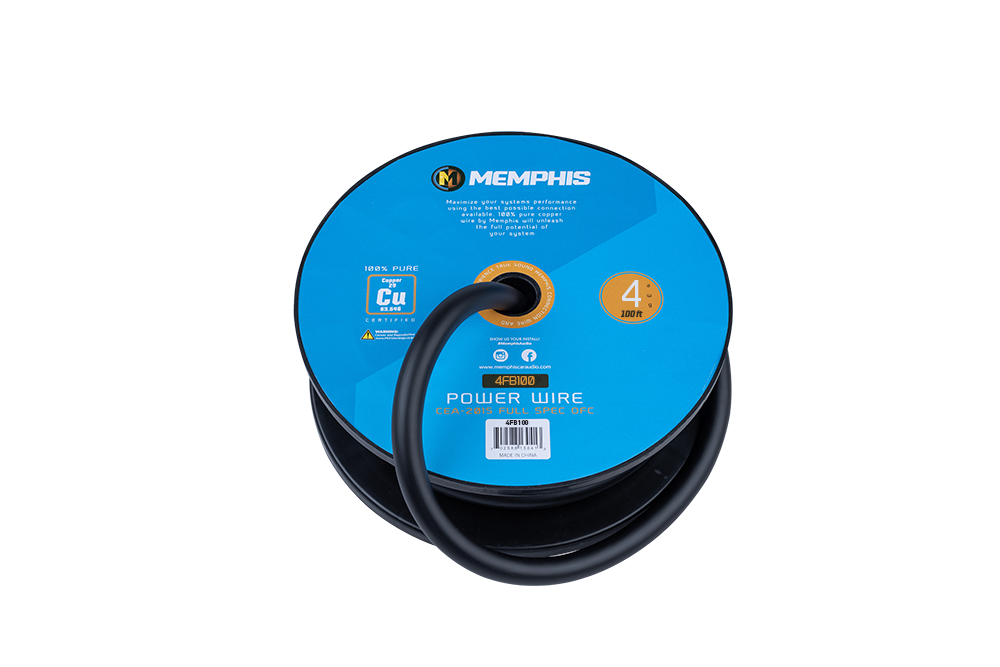 Memphis Audio | 4 Gauge Black Wire 100 Ft. Spool