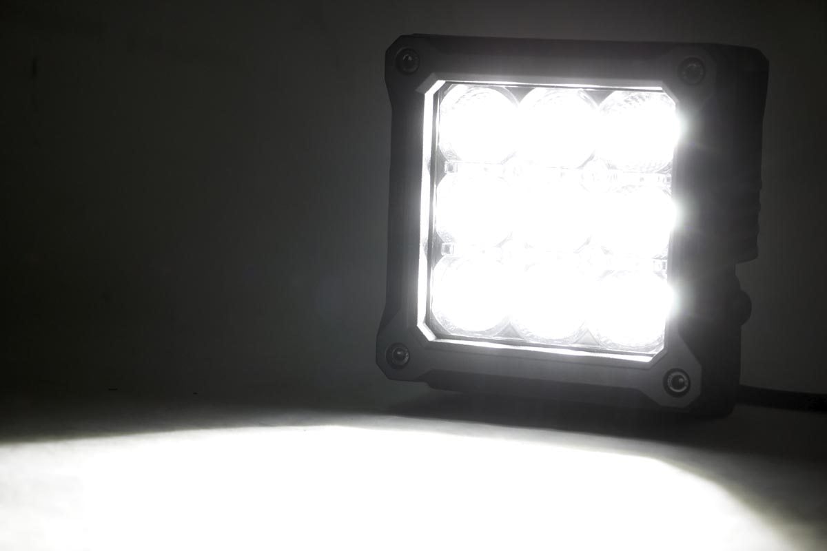 4 Inch Chrome Series LED Light Pods | Square | White DRL | Pair | 70905DRL