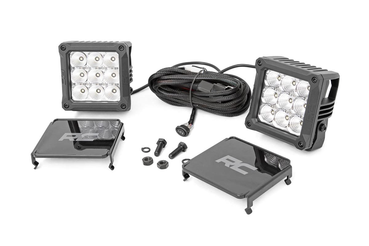 4 Inch Chrome Series LED Light Pods | Square | White DRL | Pair | 70905DRL