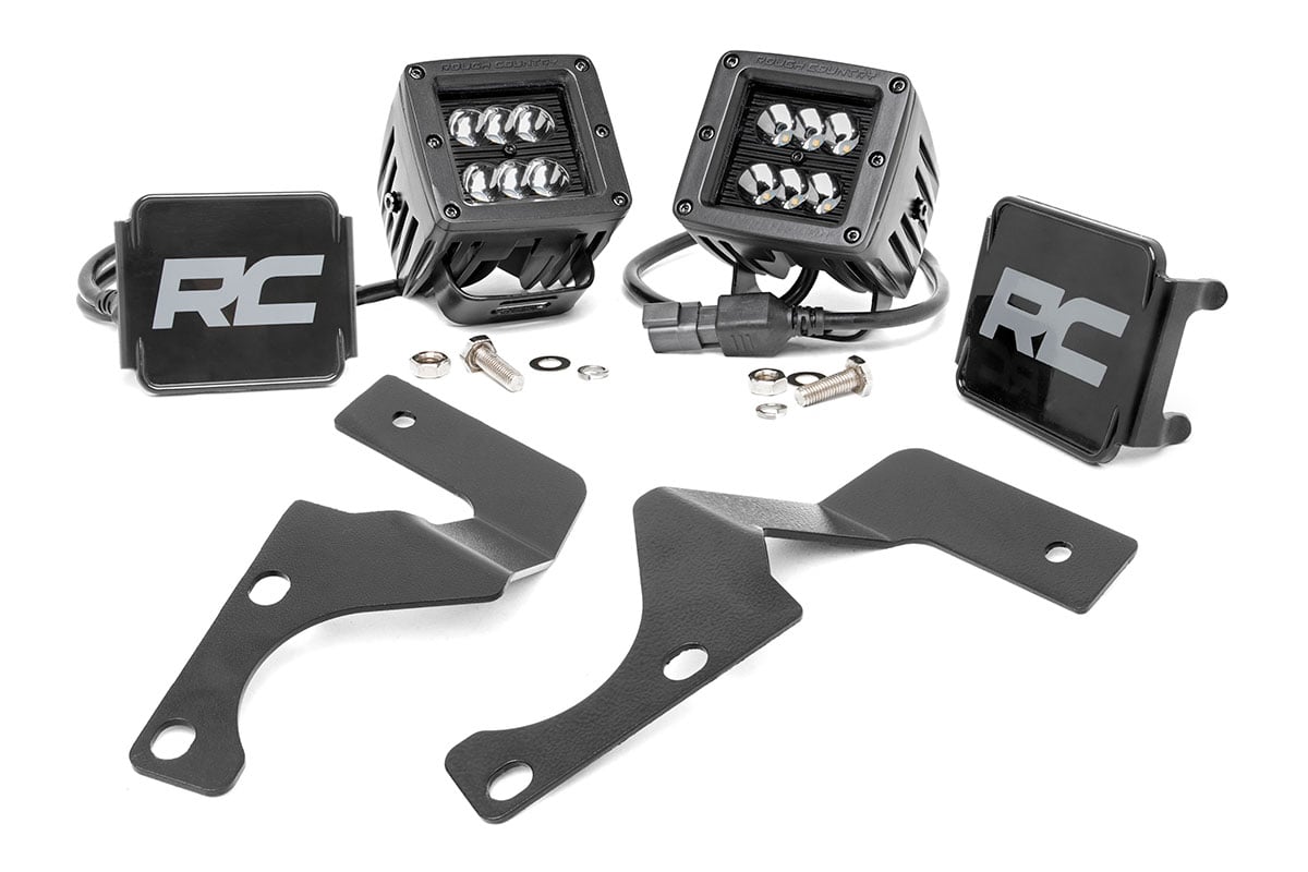LED Light Kit | Ditch Mount | 2" Black Spot Pair | Toyota 4Runner (10-24) | 70796