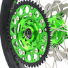 KKE 21 & 19 MX Wheels for Kawasaki KX250F 2019 and 2021 Green Nipple(2020 Excluded)
