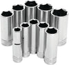 Performance Tool W38300 10 Pc 3/8" SAE Deep Socket Set