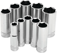Performance Tool W38300 10 Pc 3/8" SAE Deep Socket Set