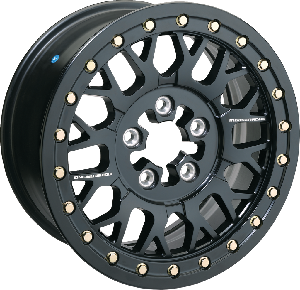 MOOSE OFFROAD Wheel - 346X - Beadlock/5 Lug - Front/Rear - Black - 15x7 - 5/4.5 - 5+2 346BLMO 157545MB54