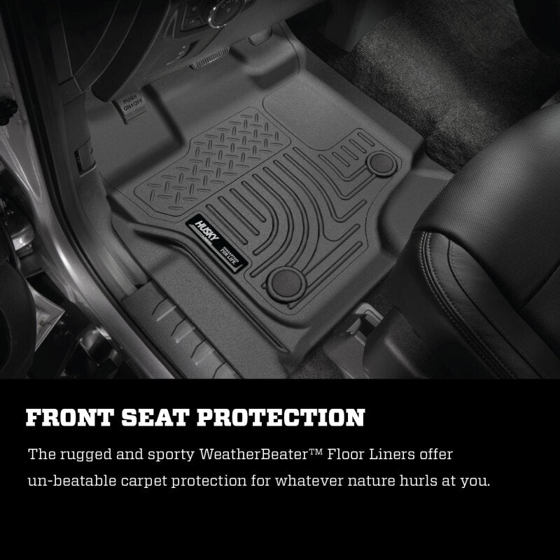 Husky Liners 11-15 Ford F250/F350/F450 Super Duty Ext Cab WeatherBeater Black 2nd Seat Floor Liners