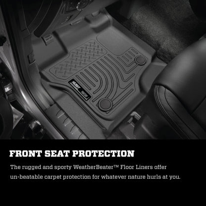 Husky Liners 11-15 Ford F250/F350/F450 Super Duty Ext Cab WeatherBeater Black 2nd Seat Floor Liners