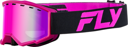 Yth Focus Snow Goggle Blk/Pink W/ Pink Mirror/Rose Lens
