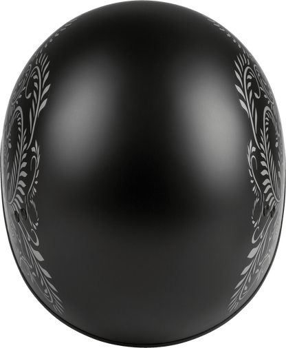 Hh 65 Half Helmet Rose Naked Matte Black/Silver Sm