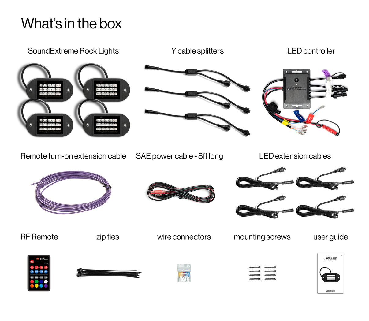 X4 Rock Lights + Contoller X4 24 Led Rock + Controller