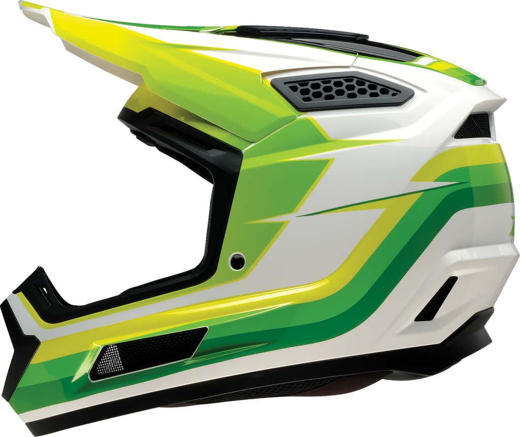 エメラルド Z1R Dirt Maxx Helmet - Vortex - White/Green - XL 0110-9368