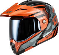 Md 74 Striker Modular Helmet W Smk Shield Blk/Gry/Or Mtlc 3x