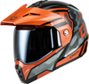 Md 74 Striker Modular Helmet W Smk Shield Blk/Gry/Or Mtlc Sm