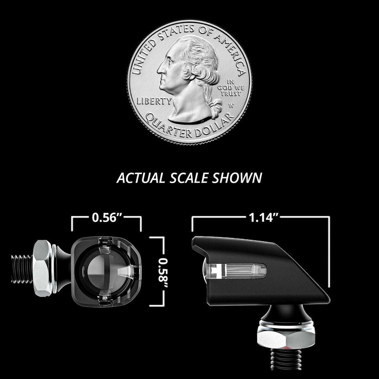 Mini Led Turn Signal Black Red Pair