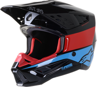S M5 Bond Helmet Black/Red/Cyan Glossy 2x