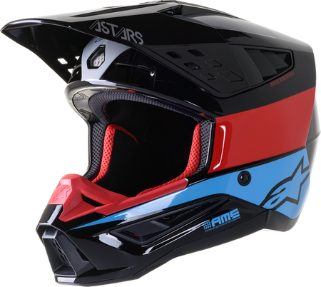 S M5 Bond Helmet Black/Red/Cyan Glossy 2x