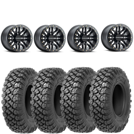Raceline Ryno beadlock mounted on Valor Alpha tires Set of 4