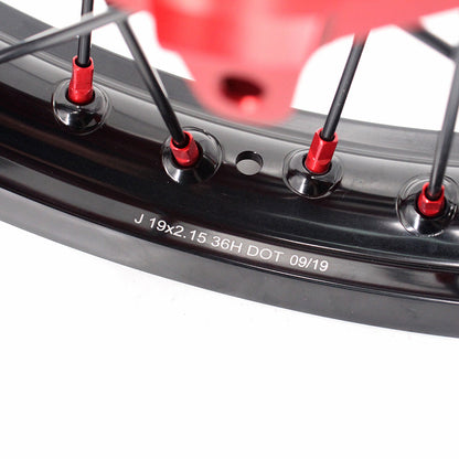 KKE 21 & 19 MX Rims for Suzuki RMZ250 2007-2025 RMZ450 2005-2025 Black Spokes