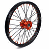 KKE 19"*1.6/16"*1.85 Big Kid's Wheels Rims Set For KTM SX85 2021 2022 2023 2024 Orange Nipples & Black Spokes