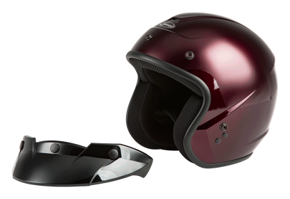 Of 2 Open Face Helmet Wine Red Sm