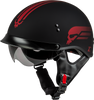 Hh 65 Retribution Helmet W/Peak Matte Black/Red Sm