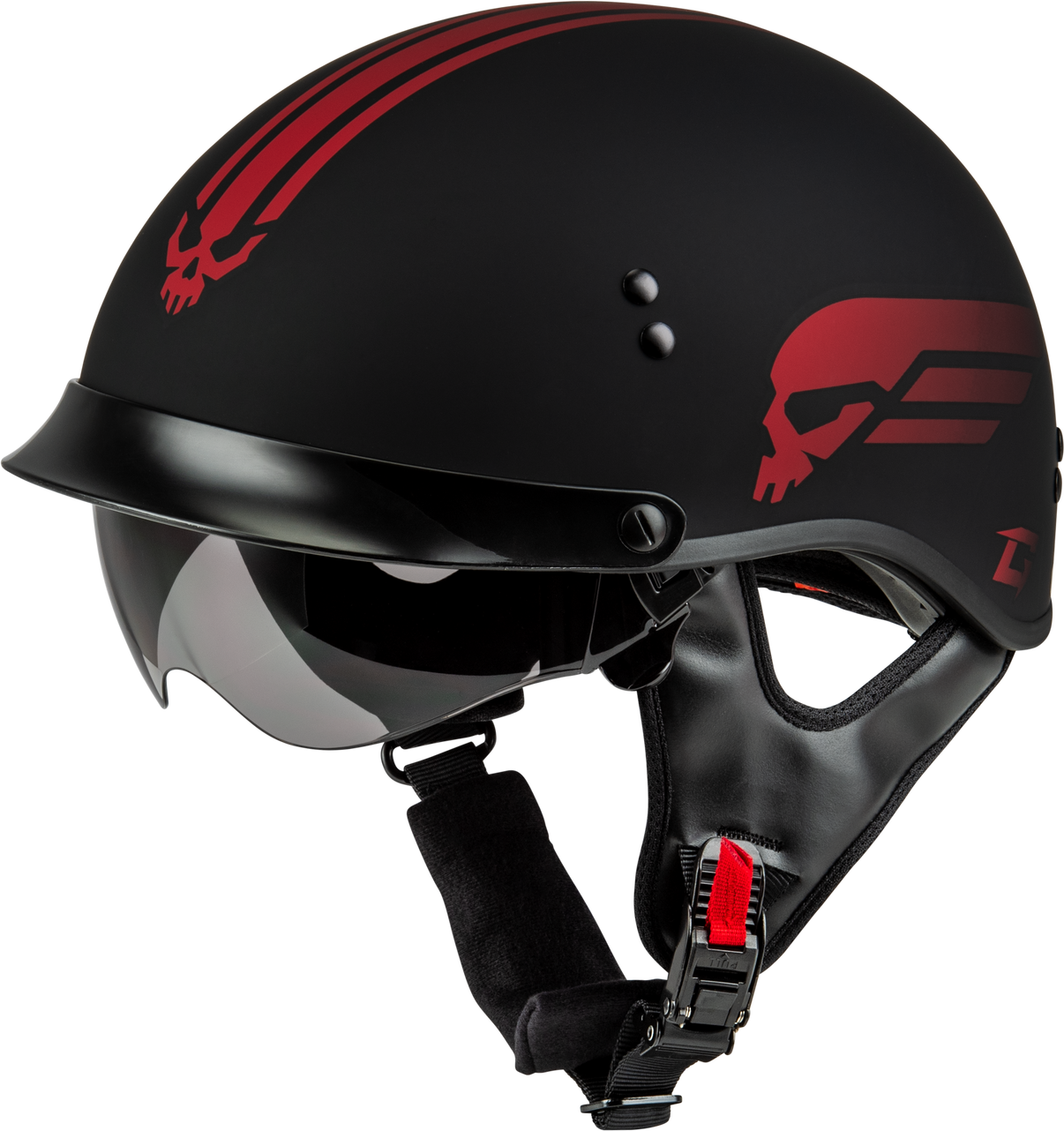 Hh 65 Retribution Helmet W/Peak Matte Black/Red Sm