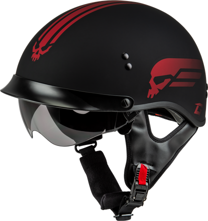 Hh 65 Retribution Helmet W/Peak Matte Black/Red Sm