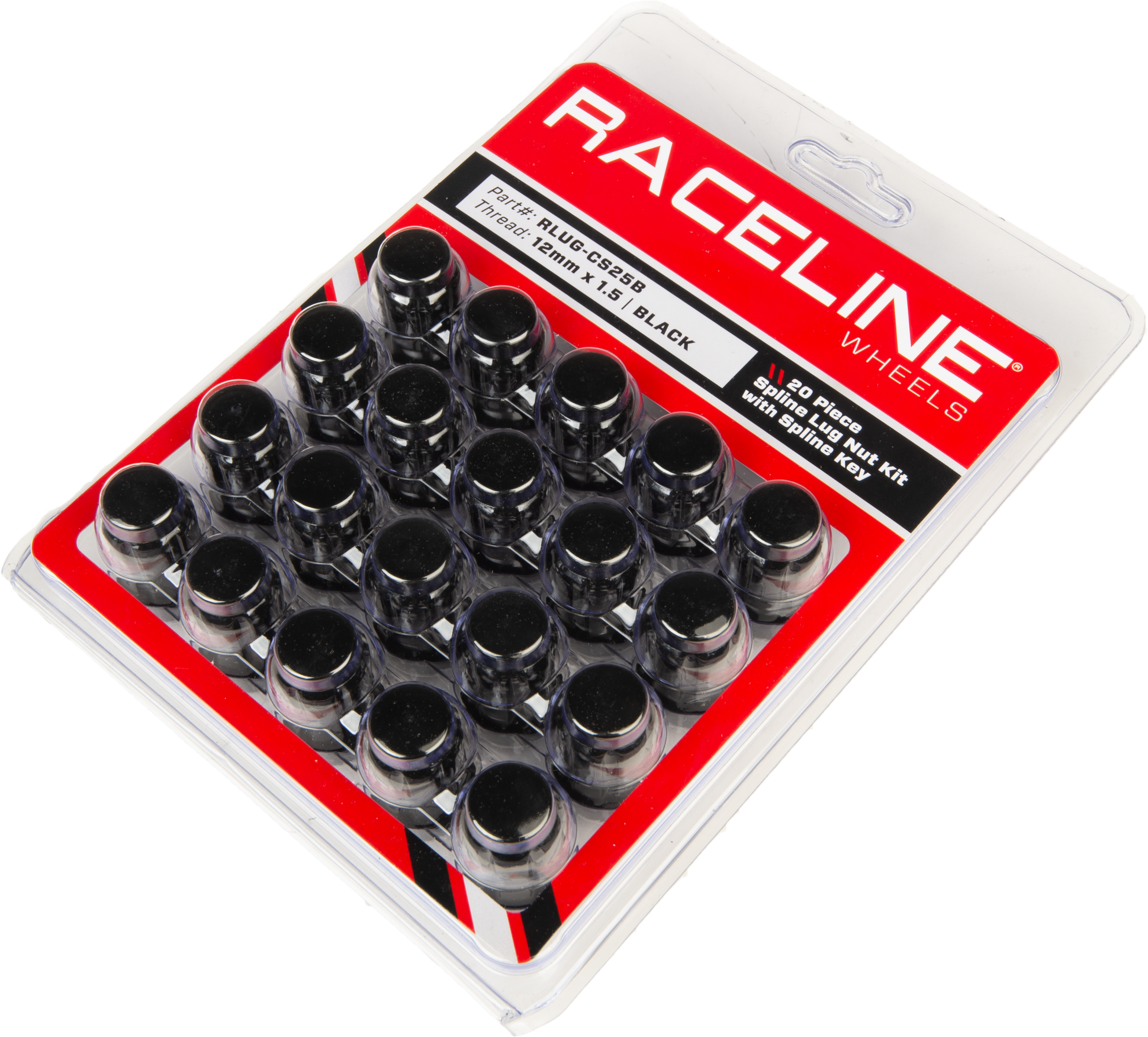 12mmx1.50 Lock Style Lug 20/Pk Lock Style Lug Nuts Blk