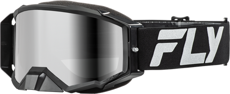 FLY RACING ZONE ELITE GOGGLE BLACK/SILVER W/ SILVER MIRROR/SMOKE LENS