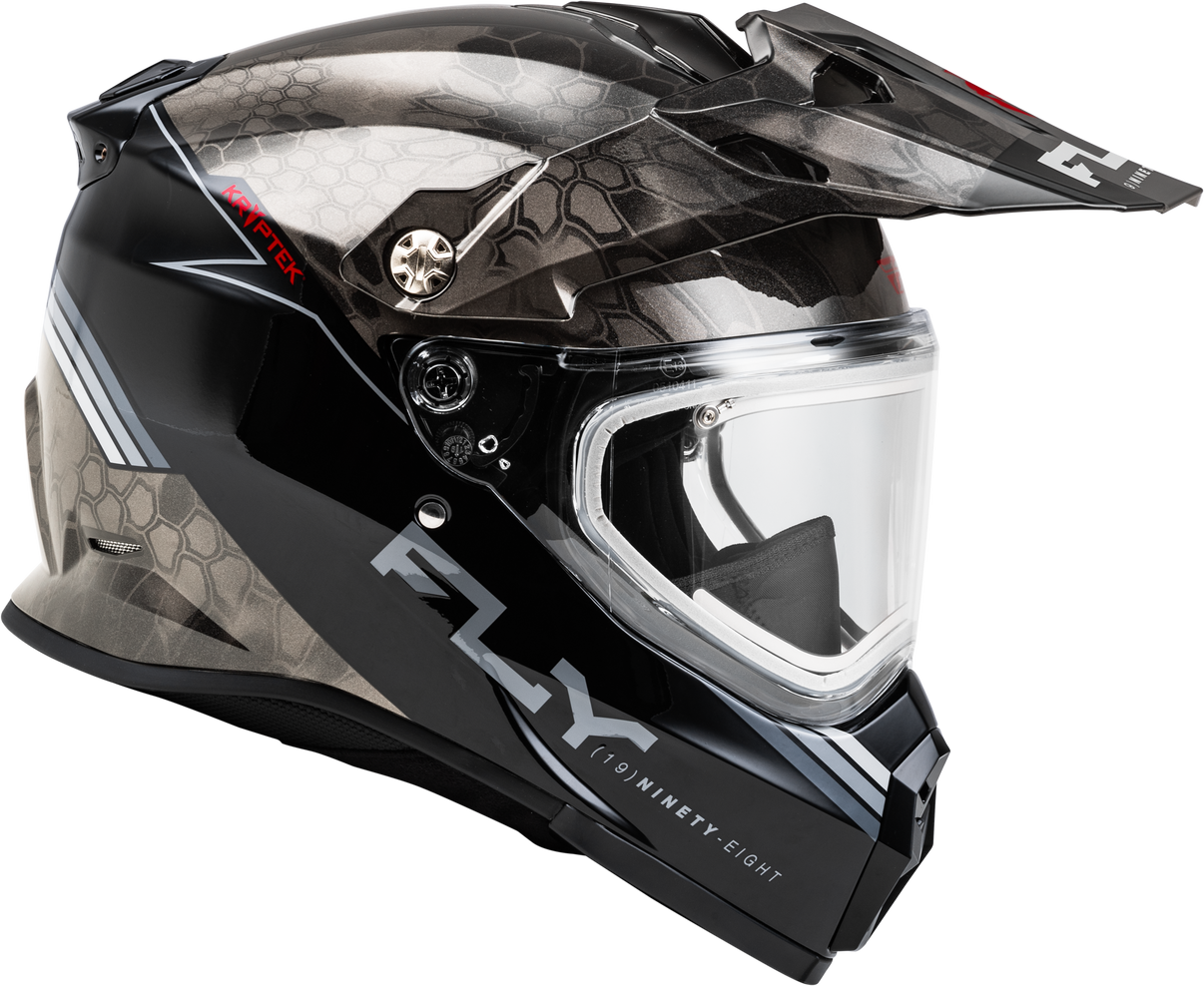 Trekker Cw Conceal Helmet Elec Shld Black/Grey/White Sm