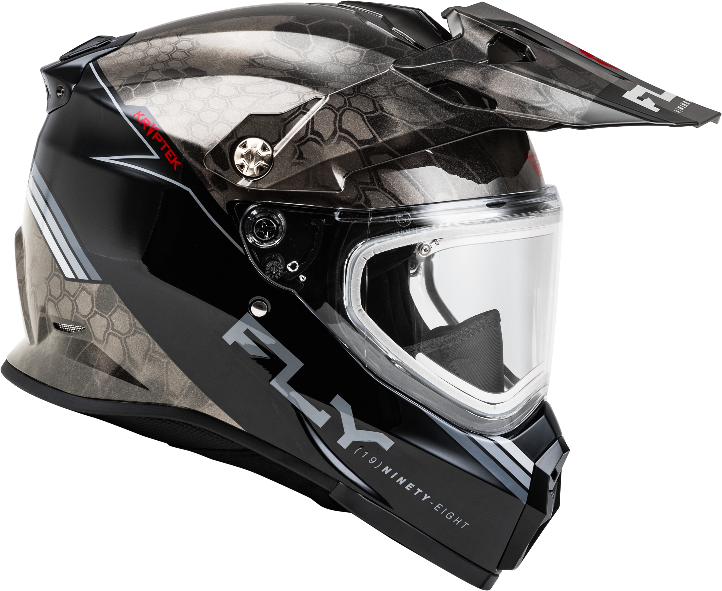 Trekker Cw Conceal Helmet Elec Shld Black/Grey/White Sm