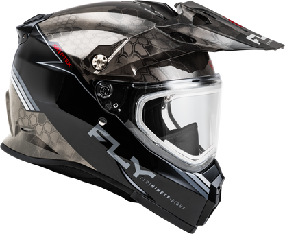 Trekker Cw Conceal Helmet Elec Shld Black/Grey/White Sm
