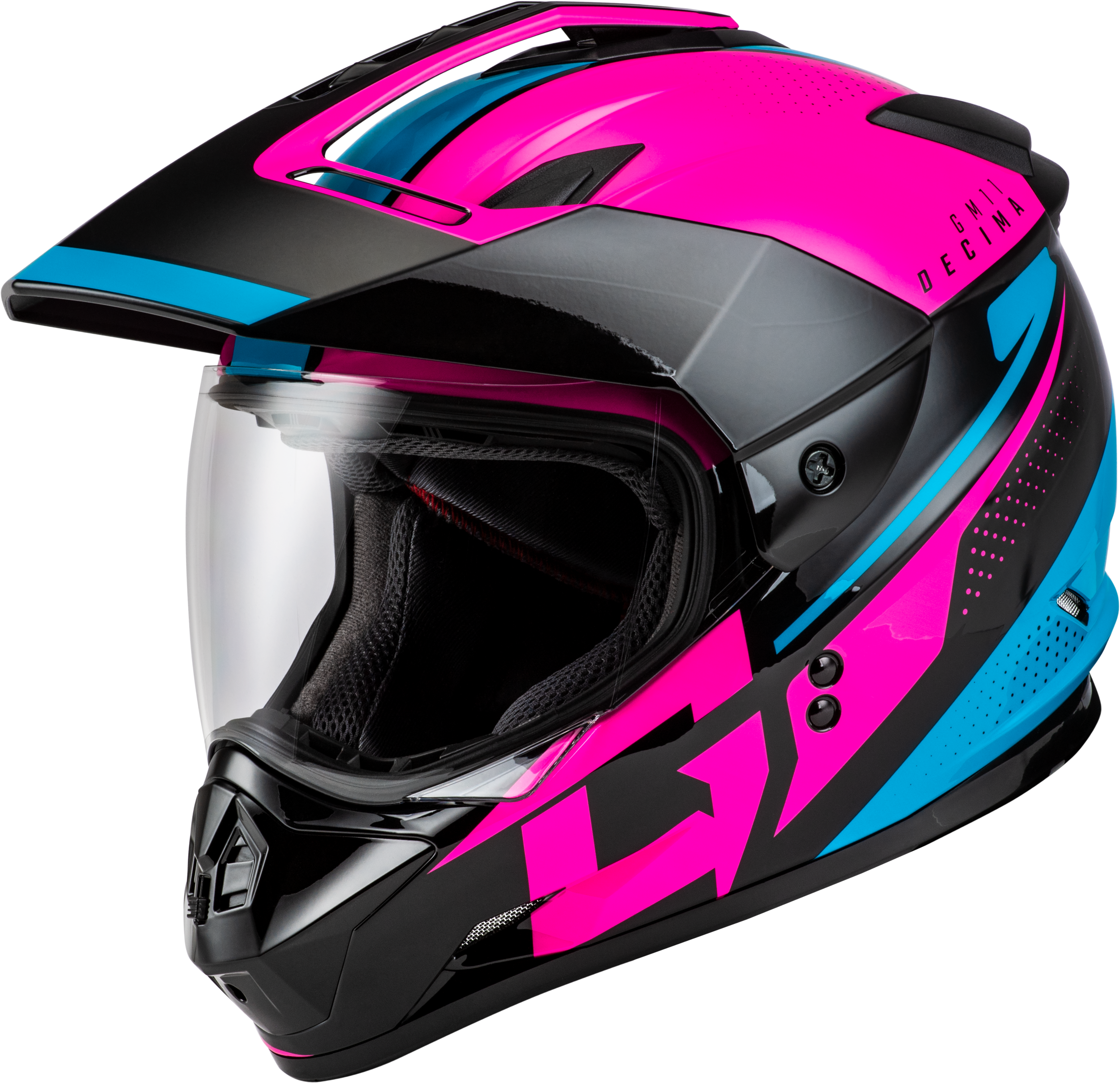 Gm 11 Decima Helmet Black/Pink/Blue Lg