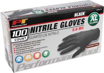 Performance Tool W89013 Nitrile Gloves - X Large (100 Count)