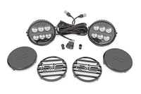 Rough Country | Black Series Halo LED Light Pair | White/Amber DRL | 6.5 Inch | Round | 70805B
