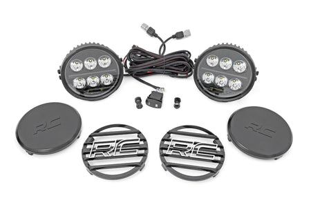 Rough Country | Black Series Halo LED Light Pair | White/Amber DRL | 6.5 Inch | Round | 70805B