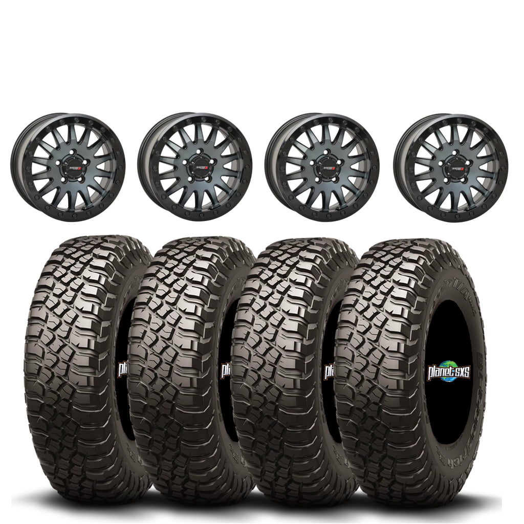 SYSTEM 3 SB8 BEADLOCKS MATTE BRUSHED GREY ON BFG KM3