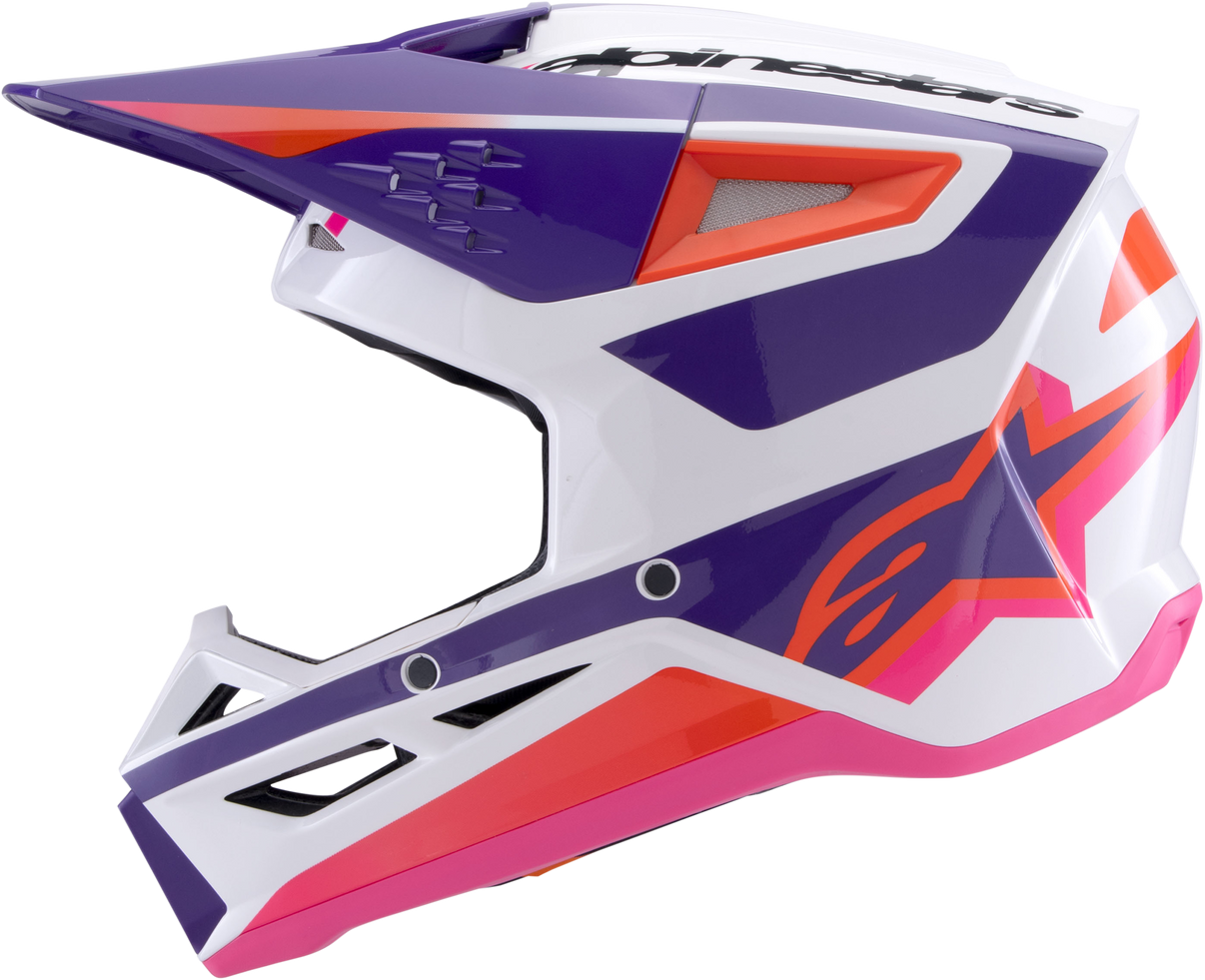 Sm3 Heat Helmet White/Purple/Pink Glossy Xl