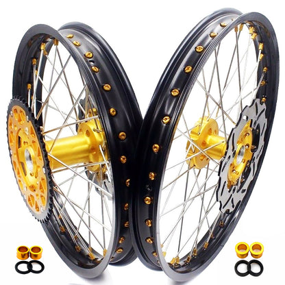 KKE 21 & 18 Enduro Rims for Suzuki RMZ250 2007-2018 RMZ450 2005-2017 Gold Nipple