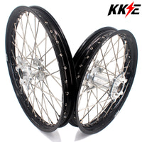 KKE 21 & 19 Mx Rims for KTM EXC EXC-F EXC-W 125-530CC 2003-2025 Silver&Black