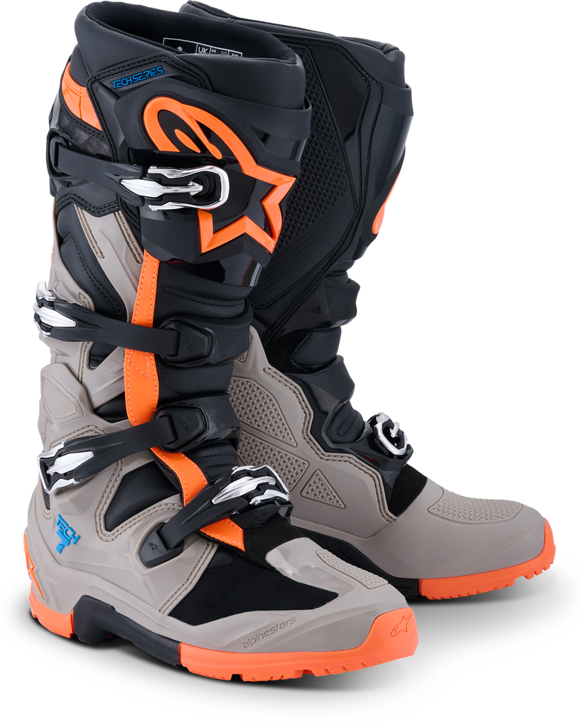 Tech 7 Enduro Blk/Warm Gry/Orange Fluo 8