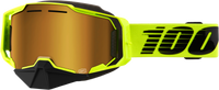 Armega Snowmobile Goggle Neon Ylw W/ Gld Mirror Lens