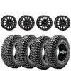 High Lifter HLA1 Matte Black Beadlock Wheels on Obor RocScraper Tires – 4/137 UTV Wheel & Tire Kit