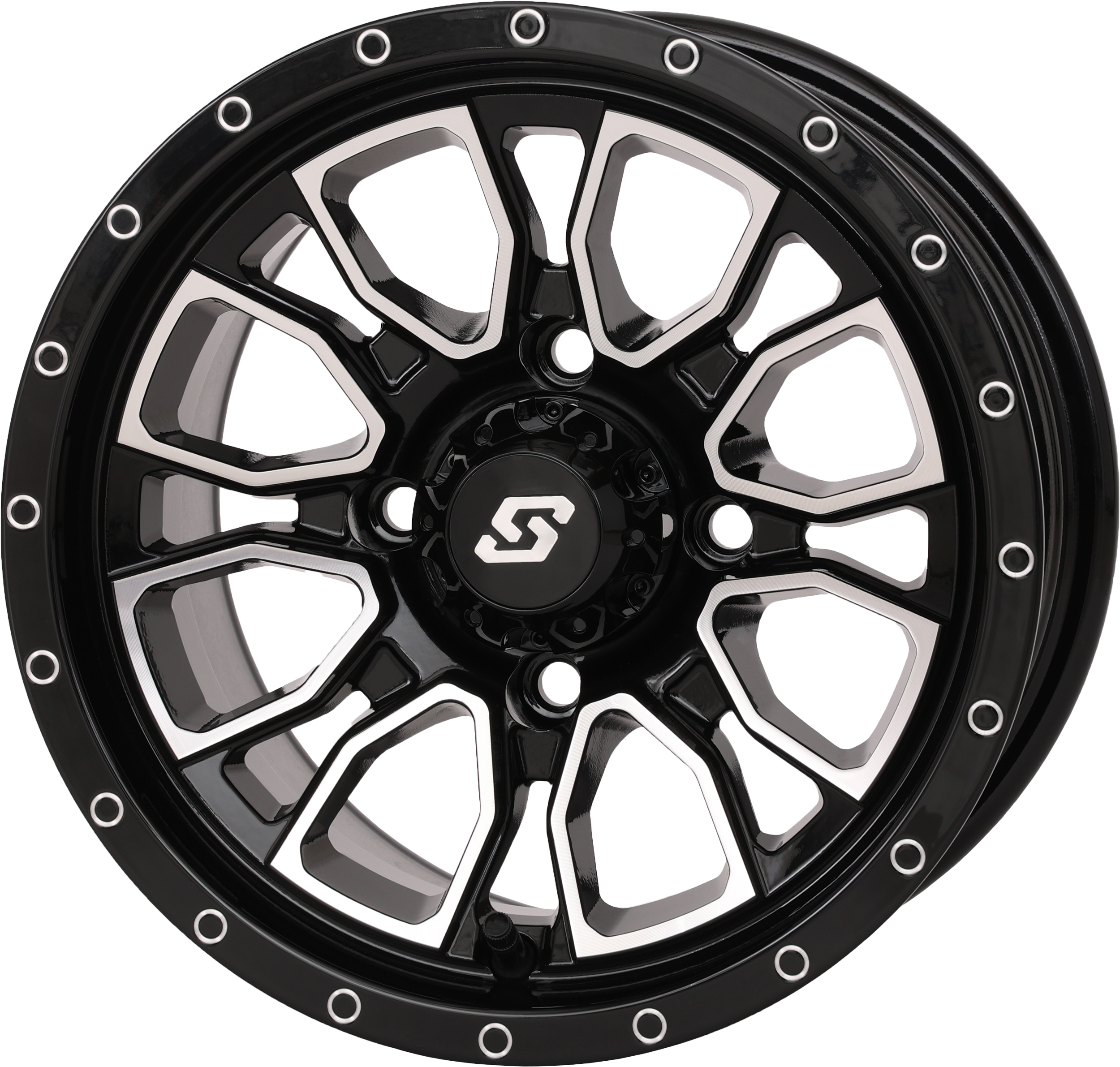 Fusion Wheel 12x7 5+2 4/110 Gloss Blk/Machined