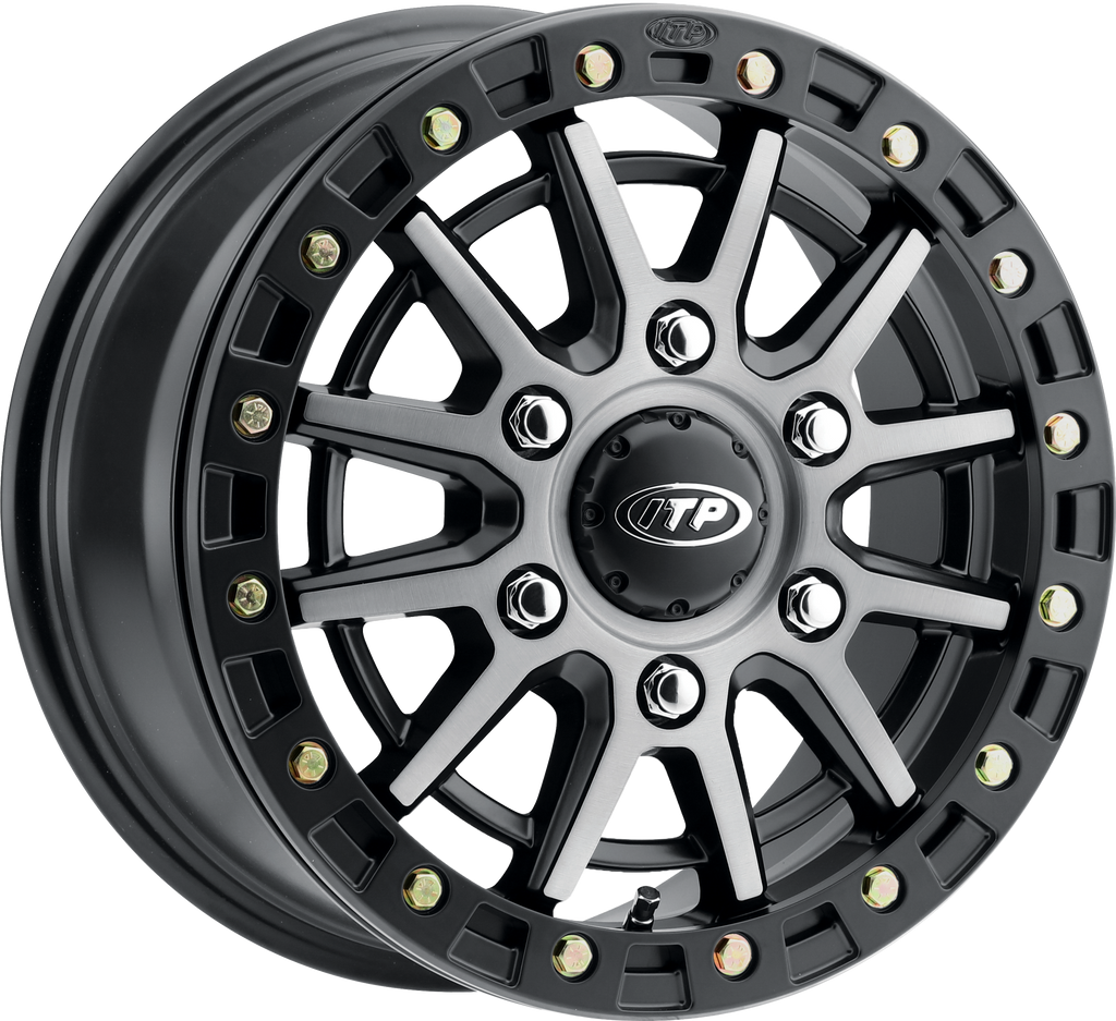 ITP SD10 Grey/Black Ring Wheel - 16x7, 6/5.5 Bolt Pattern, 6+1 Offset
