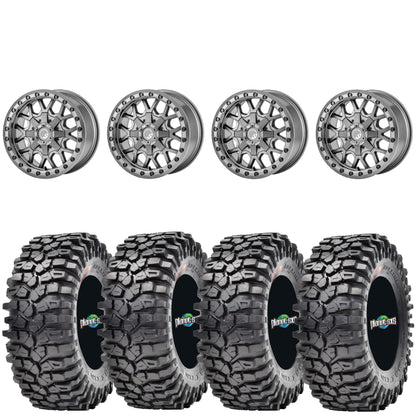 Super ATV MADLock Satin Gunmetal beadlock on Maxxis Roxxilla | 5/4.5