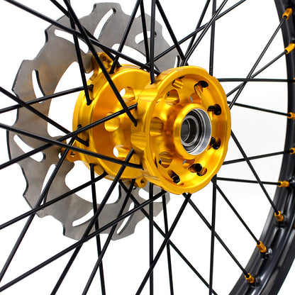 KKE 21 & 19 MX Wheels Rims for SUZUKI RMZ250 2007-2025 RMZ450 2005-2025 Black Spokes
