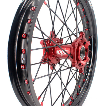 KKE 21 & 19 MX Rims for Suzuki RMZ250 2007-2025 RMZ450 2005-2025 Black Spokes