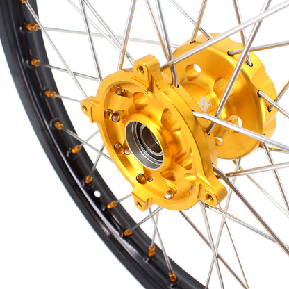 KKE 21 & 19 MX Rims for Suzuki RMZ250 2007-2025 RMZ450 2005-2025 Gold Nipple