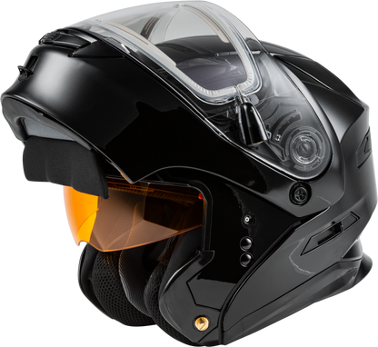 Md 01s Modular Snow Helmet W/Electric Shield Black Xs